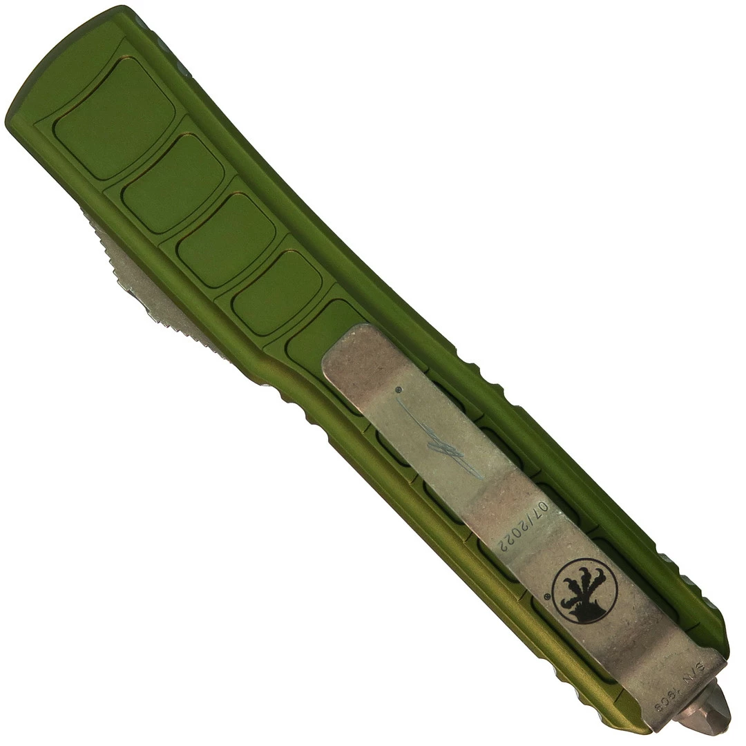 Microtech Signature Series OD Green Ultratech II OTF Knife, Apocalypse Bronze Blade 2 Microtech Signature Series OD Green Ultratech II OTF Knife, Apocalypse Bronze Blade - Image 2