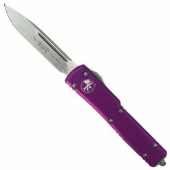 Microtech Violet Contoured UTX70 OTF Knife, Stonewash Blade
