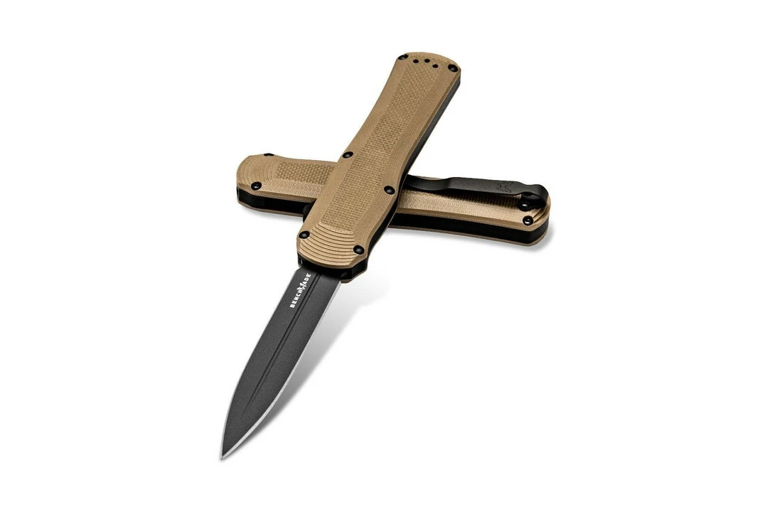 Benchmade Coyote Brown Autocrat Dagger OTF Auto Knife, CPM-S30V Black Blade - Image 2