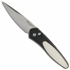 Pro-Tech Knives Pro-Tech Tuxedo Newport Auto Knife, Stonewash Blade