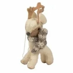 Ten Thousand Villages Cozy Reindeer Felt Ornament