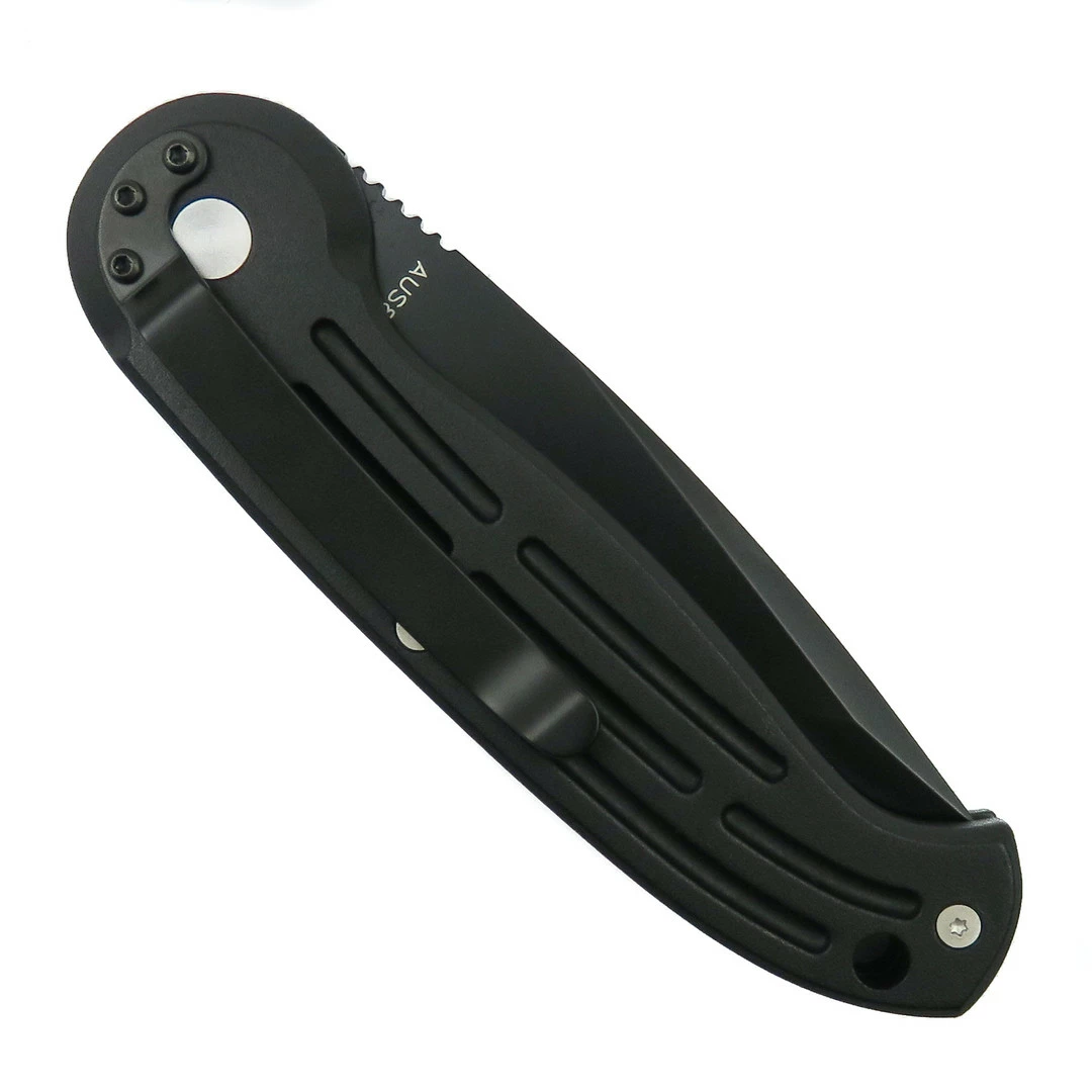 Boker Magnum Black SpeedMaster Auto Knife, Black Tanto Combo Blade 2 Boker Magnum Black SpeedMaster Auto Knife, Black Tanto Combo Blade - Image 2