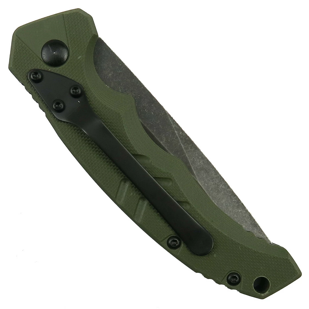 Boker Plus Exclusive OD Green Intention II Auto Knife, Dark Stonewash D2 Blade - Image 2