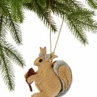 Silk Road Felt Squirrel Ornament