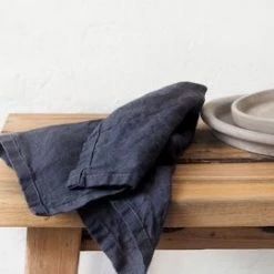 Holly Socrates Black Linen Napkins - Set Of 4