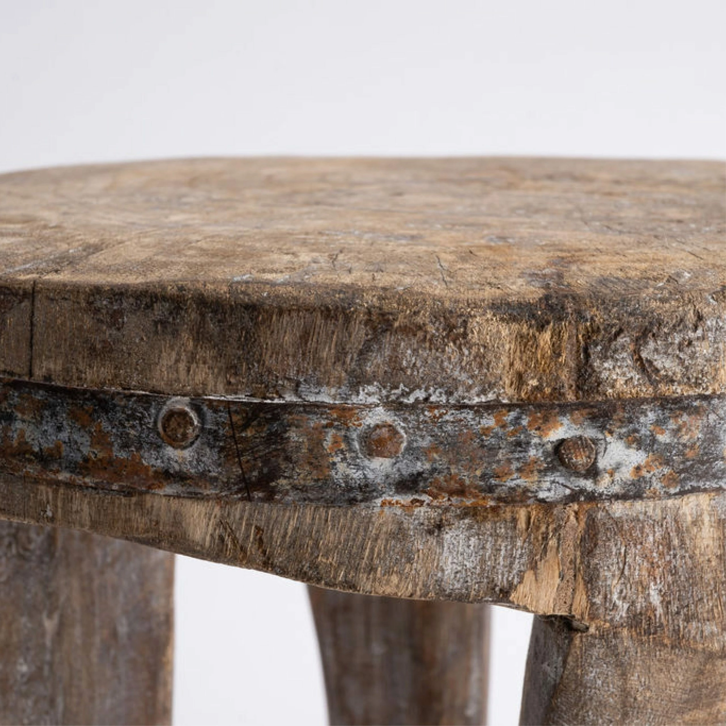 Holly Socrates Found Vintage Wood Stool - Image 3