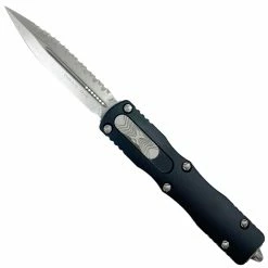 Microtech Dirac Dagger OTF Auto Knife, Stonewash Serrated Blade