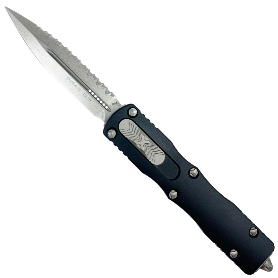 Microtech Dirac Dagger OTF Auto Knife, Stonewash Serrated Blade 1 Microtech Dirac Dagger OTF Auto Knife, Stonewash Serrated Blade