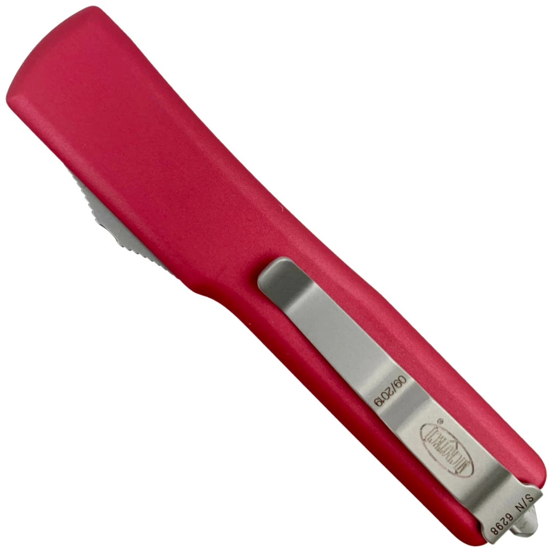 Microtech Red UTX70 OTF Knife, Double Edge Stonewash Finish 2 Microtech Red UTX70 OTF Knife, Double Edge Stonewash Finish - Image 2