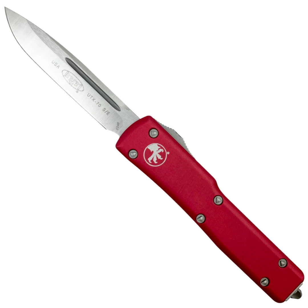 Microtech Red UTX-70 OTF Auto Knife, Satin Blade 1 Microtech Red UTX-70 OTF Auto Knife, Satin Blade