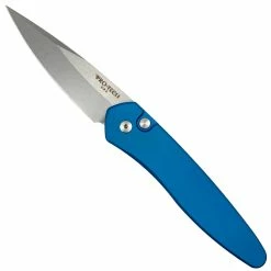 Pro-Tech Knives Pro-Tech Blue Newport Auto Knife, Stonewash Blade