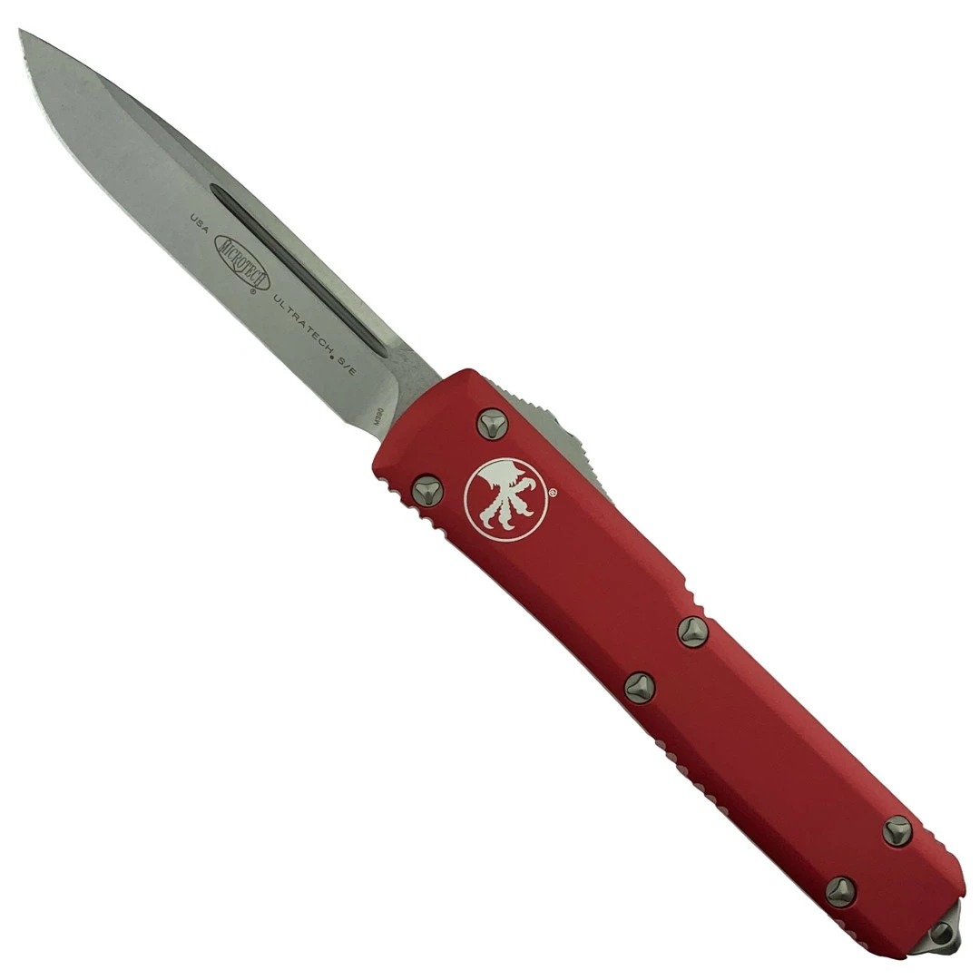 Microtech Red Ultratech OTF Auto Knife, Stonewash Blade 1 Microtech Red Ultratech OTF Auto Knife, Stonewash Blade