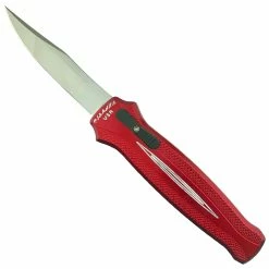 Piranha Knife Company Piranha P-19R Red Rated-R OTF Auto Knife, 154CM Satin Blade