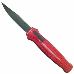 Piranha Knife Company Piranha P-19RT Red Rated-R OTF Auto Knife, 154CM Black Blade