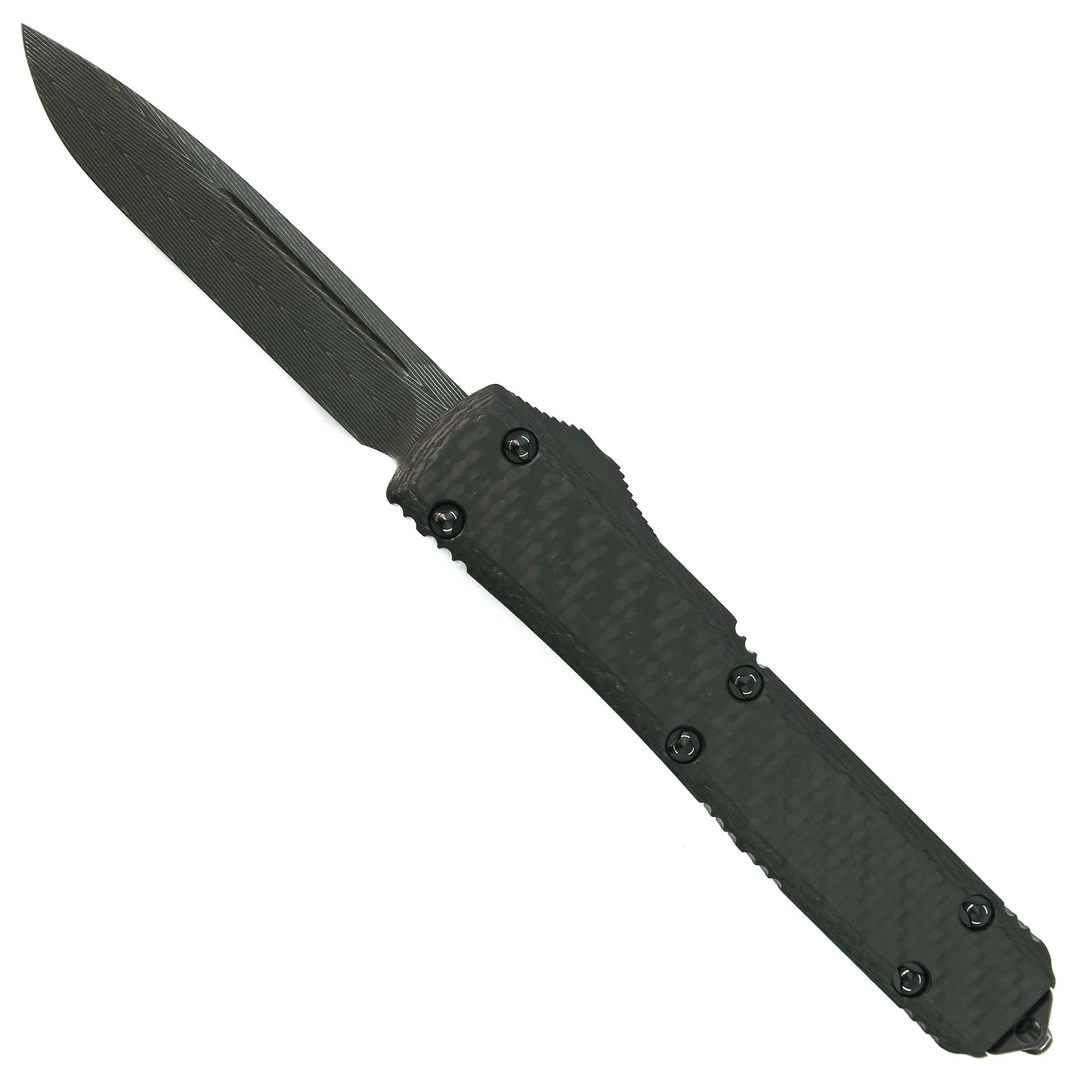 Microtech Signature Series 121-16CFS Carbon Fiber Contoured Ultratech S/E OTF Auto Knife, Damascus Blade 1 Microtech Signature Series 121-16CFS Carbon Fiber Contoured Ultratech S/E OTF Auto Knife, Damascus Blade