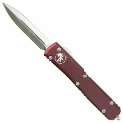 Microtech 122-4MR Merlot Contoured Ultratech D/E OTF Auto Knife, Satin Blade