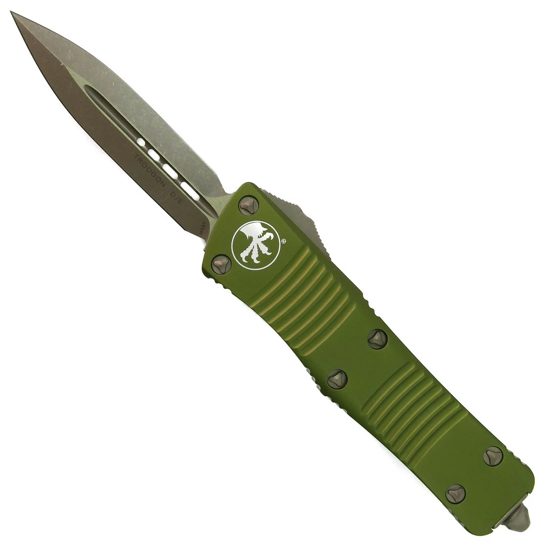 Microtech 138-13APOD OD Green D/E OTF Auto Knife, Bronze Apocalyptic Blade 1 Microtech 138-13APOD OD Green D/E OTF Auto Knife, Bronze Apocalyptic Blade