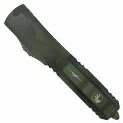 Alternative view of Microtech Signature Series Olive Camo Ultratech OTF Auto Knife, Part Serrated Bayonet