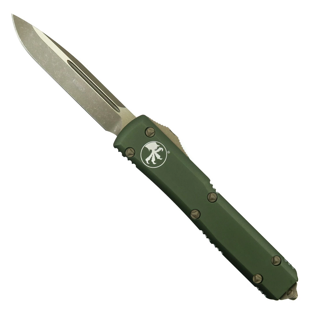 Microtech OD Green Ultratech OTF Auto Knife, Bronze Apocalyptic Blade 1 Microtech OD Green Ultratech OTF Auto Knife, Bronze Apocalyptic Blade