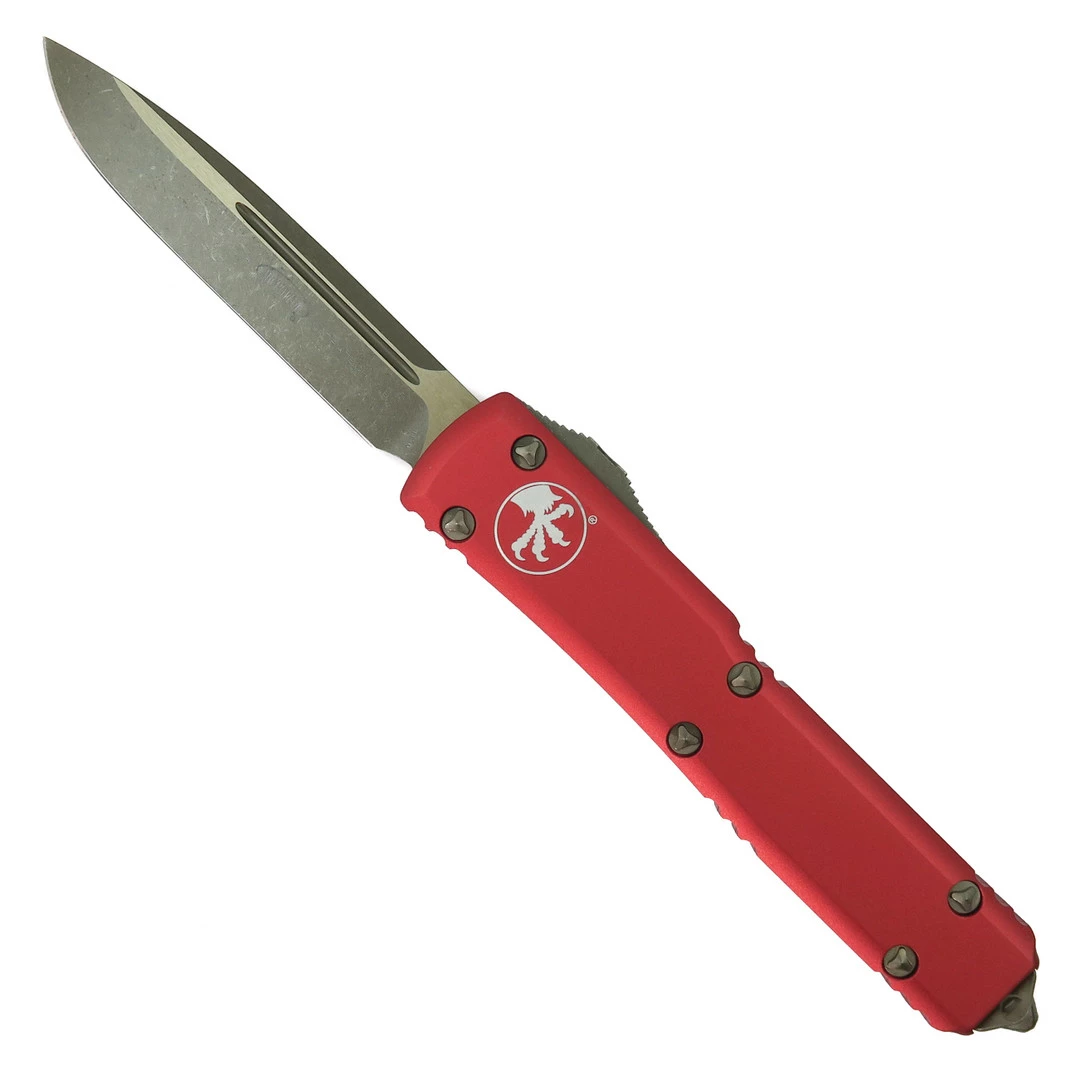 Microtech Red Ultratech OTF Auto Knife, Bronze Apocalyptic Blade 1 Microtech Red Ultratech OTF Auto Knife, Bronze Apocalyptic Blade