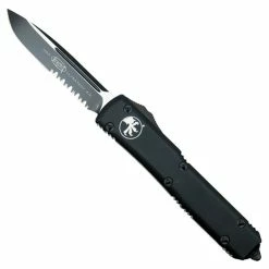 Microtech 121-2T Tactical Contoured Ultratech S/E OTF Auto Knife, Black Combo Blade