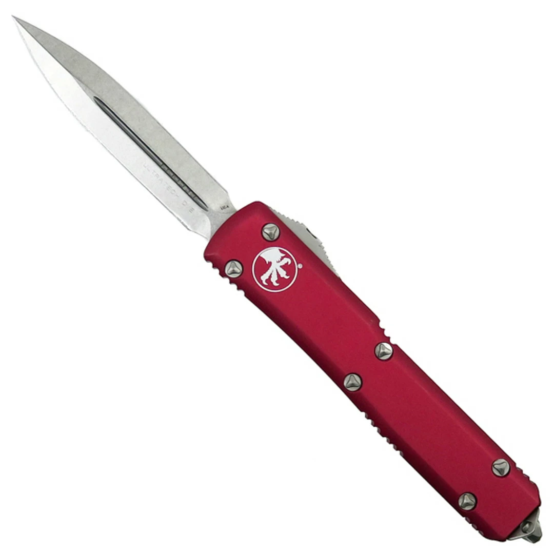 Microtech Red Ultratech Dagger OTF Auto Knife, Stonewash Blade 1 Microtech Red Ultratech Dagger OTF Auto Knife, Stonewash Blade