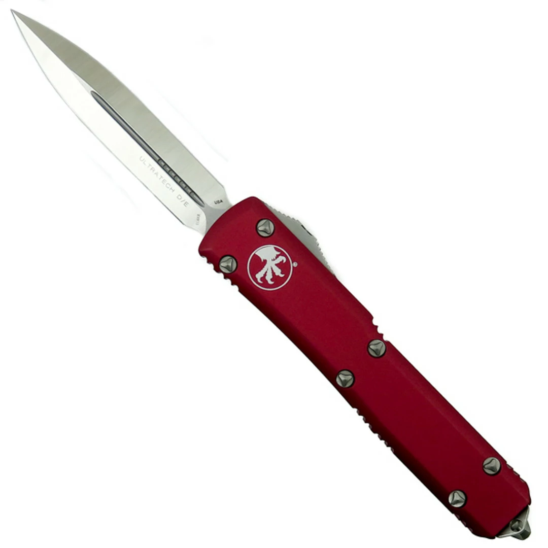 Microtech Red Ultratech Dagger OTF Auto Knife, Satin Blade 1 Microtech Red Ultratech Dagger OTF Auto Knife, Satin Blade