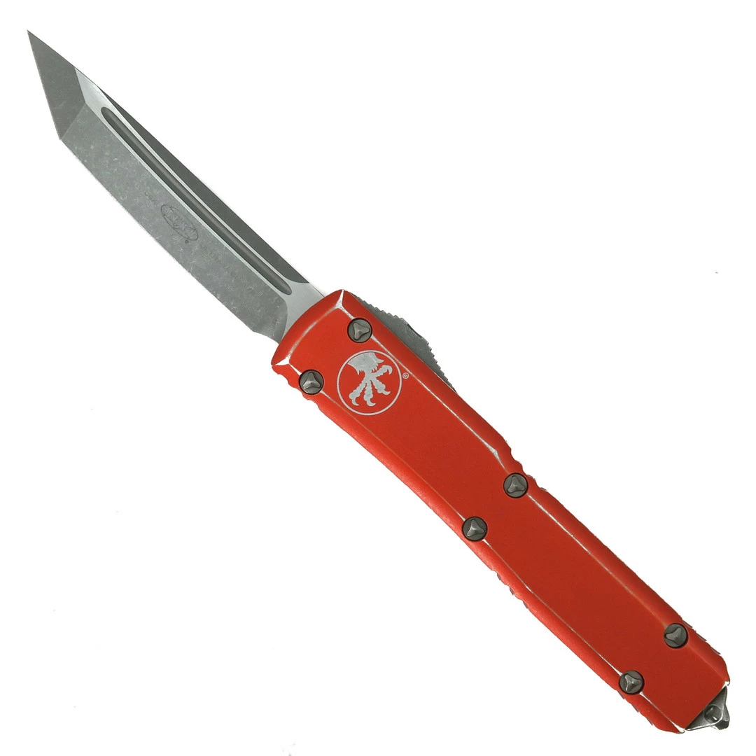 Microtech Distressed Orange Ultratech OTF Auto Knife, Tanto Apocalyptic Blade 1 Microtech Distressed Orange Ultratech OTF Auto Knife, Tanto Apocalyptic Blade