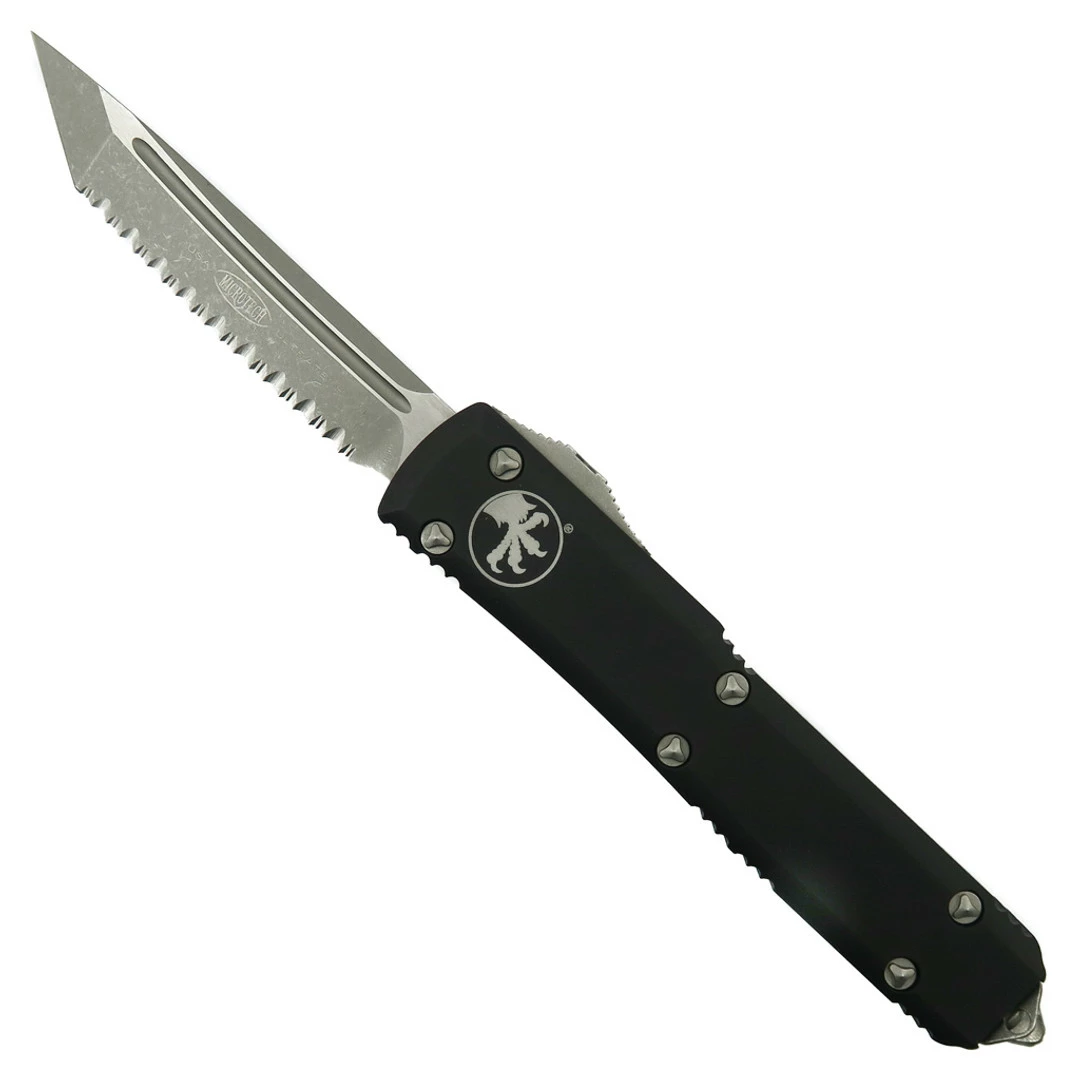 Microtech Ultratech OTF Auto Knife, Tanto Full Serrated Apocalyptic Stonewash Blade 1 Microtech Ultratech OTF Auto Knife, Tanto Full Serrated Apocalyptic Stonewash Blade