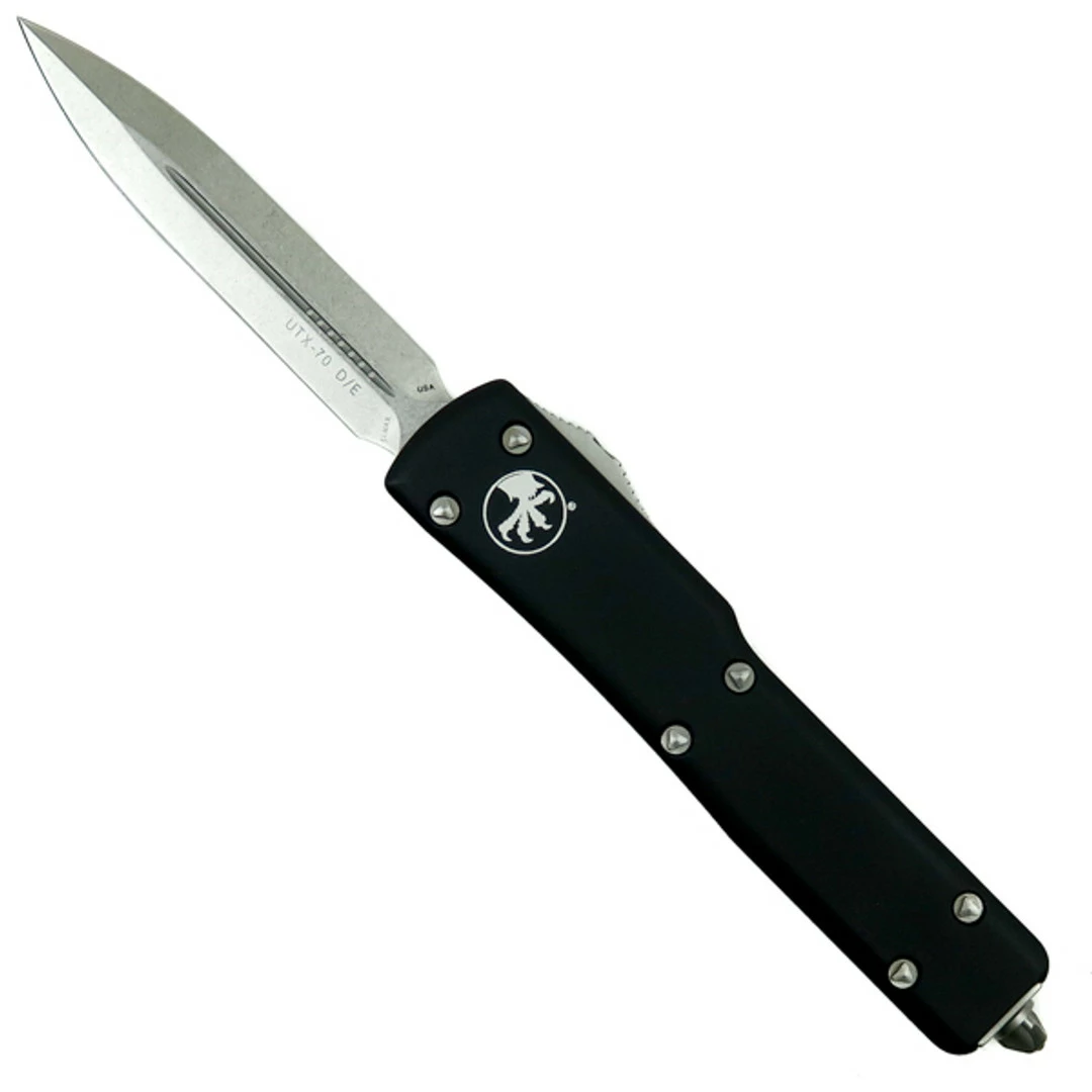 Microtech 147-10 Contoured UTX-70 D/E OTF Auto Knife, Stonewash Blade 1 Microtech 147-10 Contoured UTX-70 D/E OTF Auto Knife, Stonewash Blade