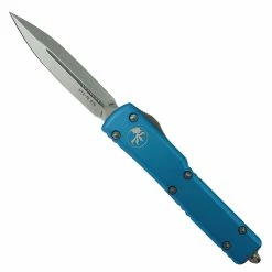 Microtech Turquoise UTX-70 OTF Auto Knife, Stonewash Dagger Blade