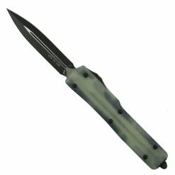 Microtech Signature Series Natural Jade UTX-70 OTF Auto Knife, Dual Edge Blade