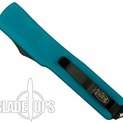 Alternative view of Microtech Turquoise UTX70 OTF Knife, Black Dagger Plain Edge Blade