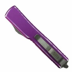 Alternative view of Microtech Distressed Violet UTX-70 OTF Auto Knife, Apocalyptic Double Full Serrated