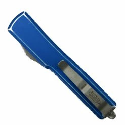 Alternative view of Microtech Distressed Blue UTX-70 OTF Auto Knife, Apocalyptic Blade