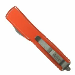 Alternative view of Microtech Distressed Orange UTX-70 OTF Auto Knife, Apocalyptic Blade