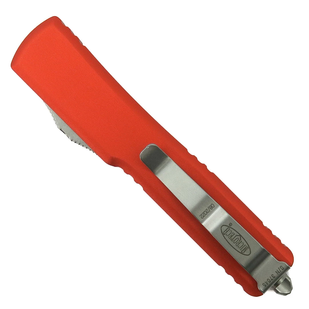 Microtech Orange UTX70 OTF Knife, Stonewash Plain Blade 2 Microtech Orange UTX70 OTF Knife, Stonewash Plain Blade - Image 2