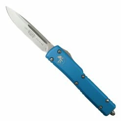 Microtech Turquoise Contoured UTX-70 OTF Auto Knife, Satin Drop Blade