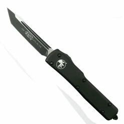 Microtech Tactical UTX70 OTF Knife, DLC Black Standard Tanto Edge Blade