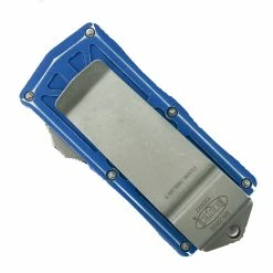 Alternative view of Microtech Distressed Blue Exocet OTF Auto Knife, Apocalyptic Blade