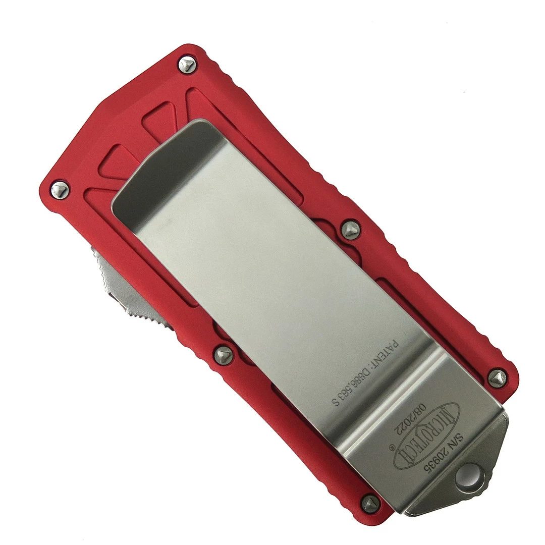 Microtech Red Exocet OTF Auto Knife, Stonewash Blade 2 Microtech Red Exocet OTF Auto Knife, Stonewash Blade - Image 2