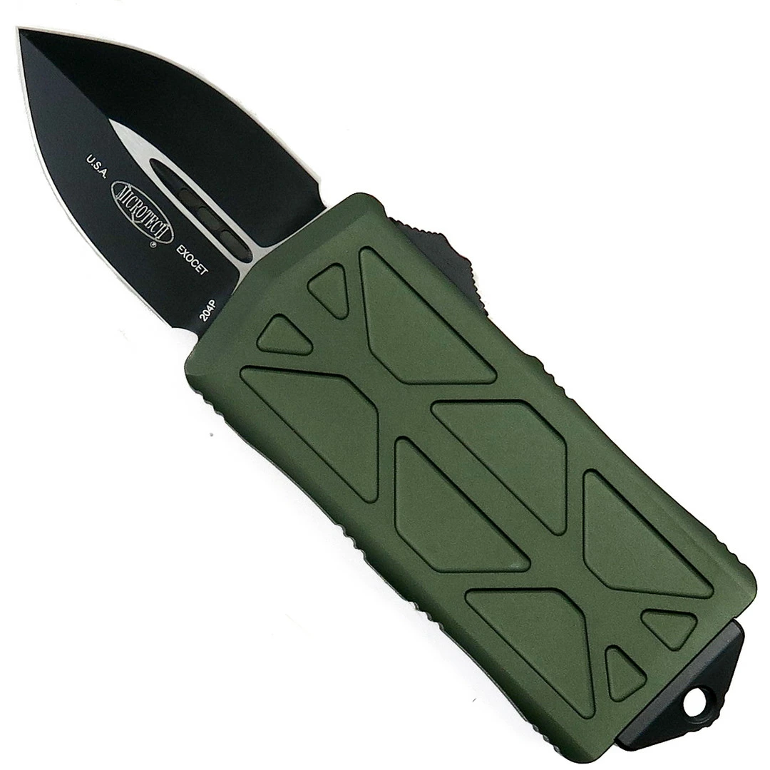 Microtech OD Green Exocet OTF Auto Knife, Black Blade 1 Microtech OD Green Exocet OTF Auto Knife, Black Blade