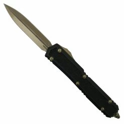 Microtech Signature Series Makora OTF Knife, Bronzed Stonewash Dagger Blade