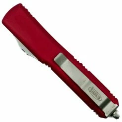Alternative view of Microtech Red Ultratech Spartan OTF Auto Knife, Stonewash Blade