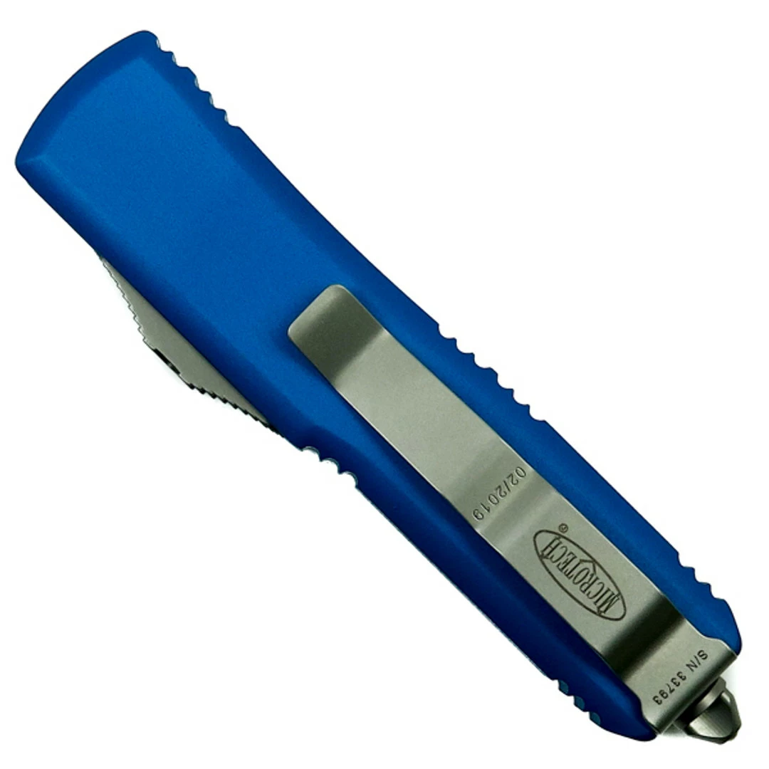 Microtech Blue UTX-85 Dagger OTF Auto Knife, Stonewash Blade 2 Microtech Blue UTX-85 Dagger OTF Auto Knife, Stonewash Blade - Image 2