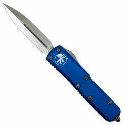 Microtech Blue UTX-85 Dagger OTF Auto Knife, Stonewash Blade