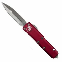 Microtech 232-10RD Red UTX-85 D/E OTF Auto Knife, Stonewash Blade