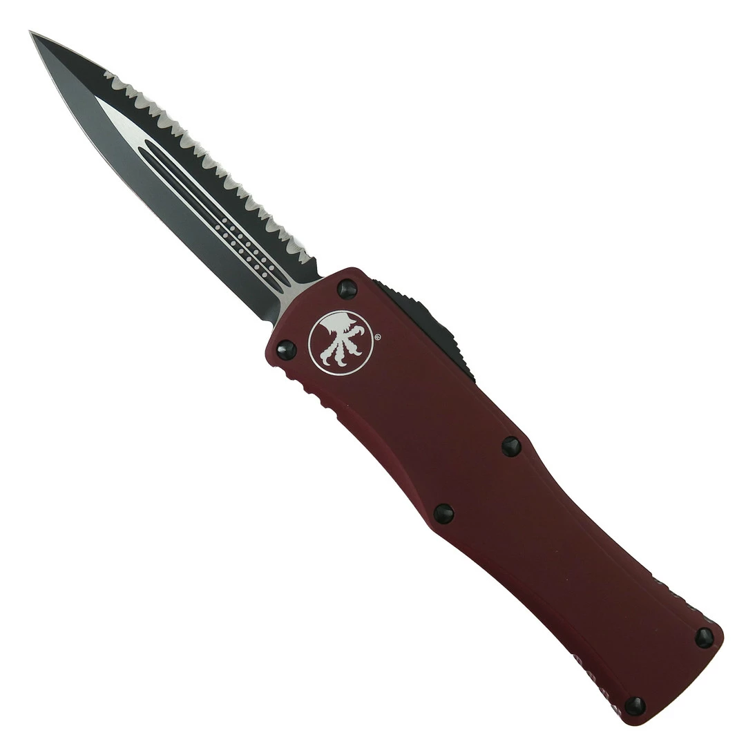 Microtech Merlot Hera OTF Knife, Black Serrated Dagger Blade 1 Microtech Merlot Hera OTF Knife, Black Serrated Dagger Blade