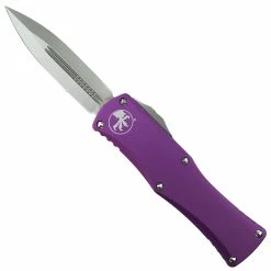 Microtech Violet Hera OTF Knife, Satin Dagger Blade