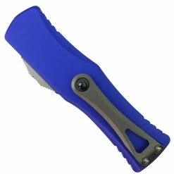 Alternative view of Microtech Purple Hera OTF Knife, Stonewash Part Serrated Blade